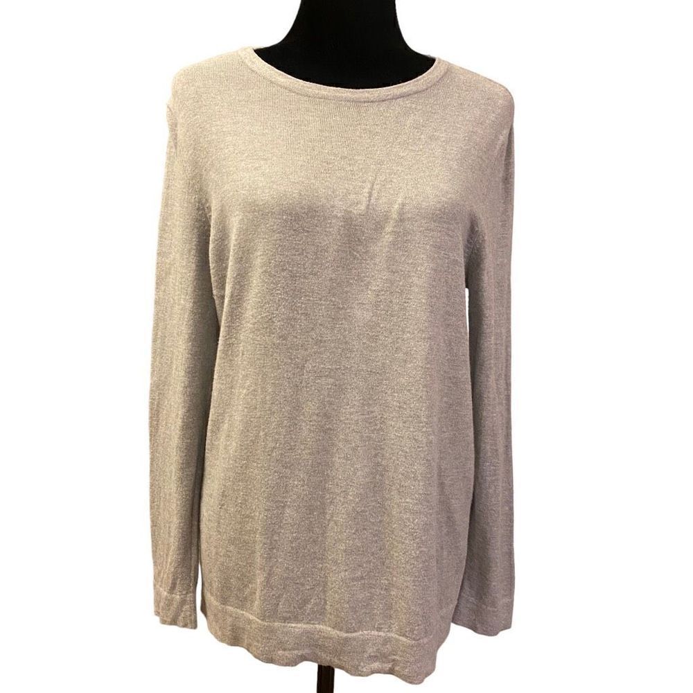 J. Jill Gray Cotton‎ Blend Lightweight Long Sleeve Sweater Size Sp